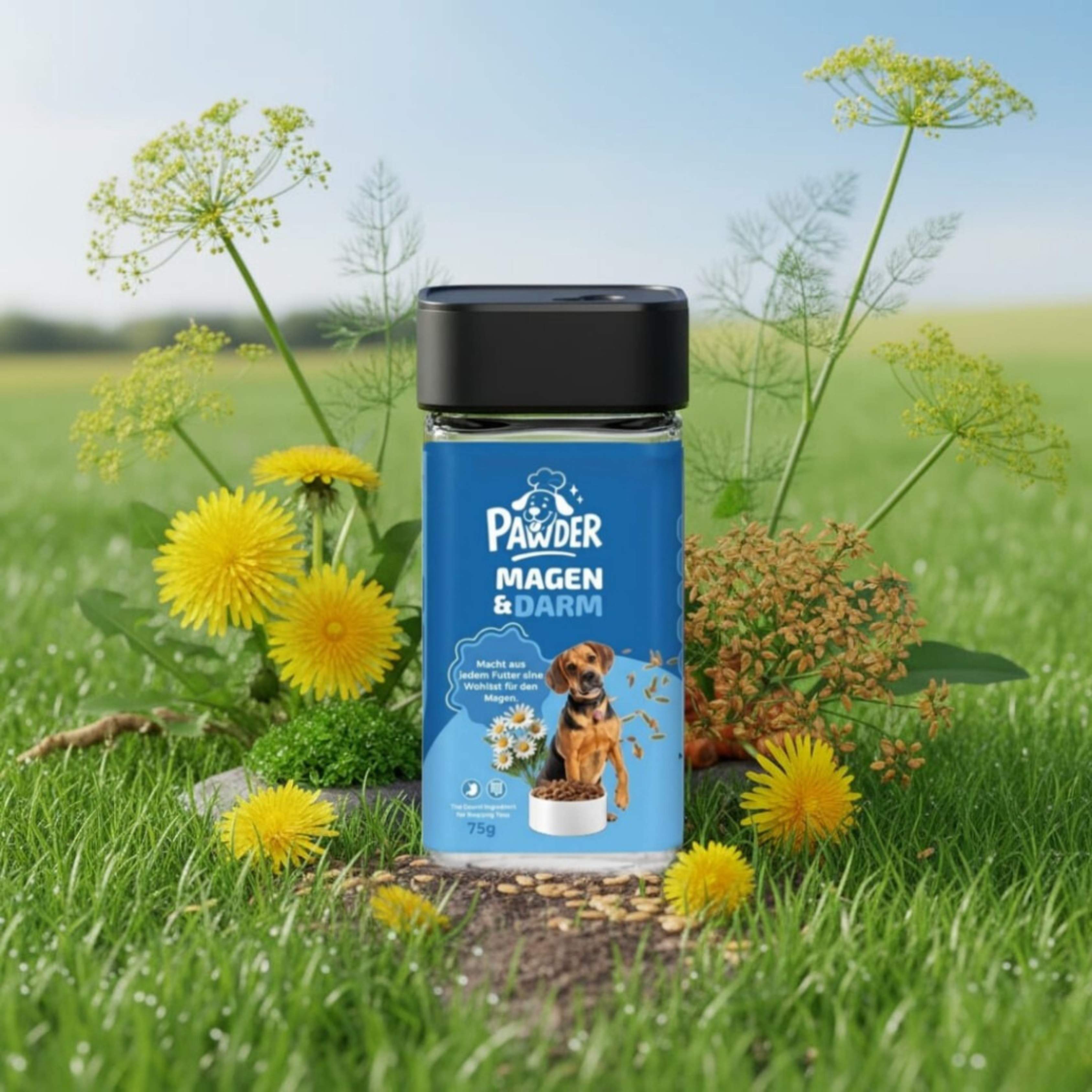 Pawder Magen & Darm Supplement Pulver für Hunde mit natürlichen Zutaten